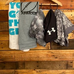 Unisex Name Brand Sport Bundle- Under Armour, Reebok, DSG, Size M (8-10)